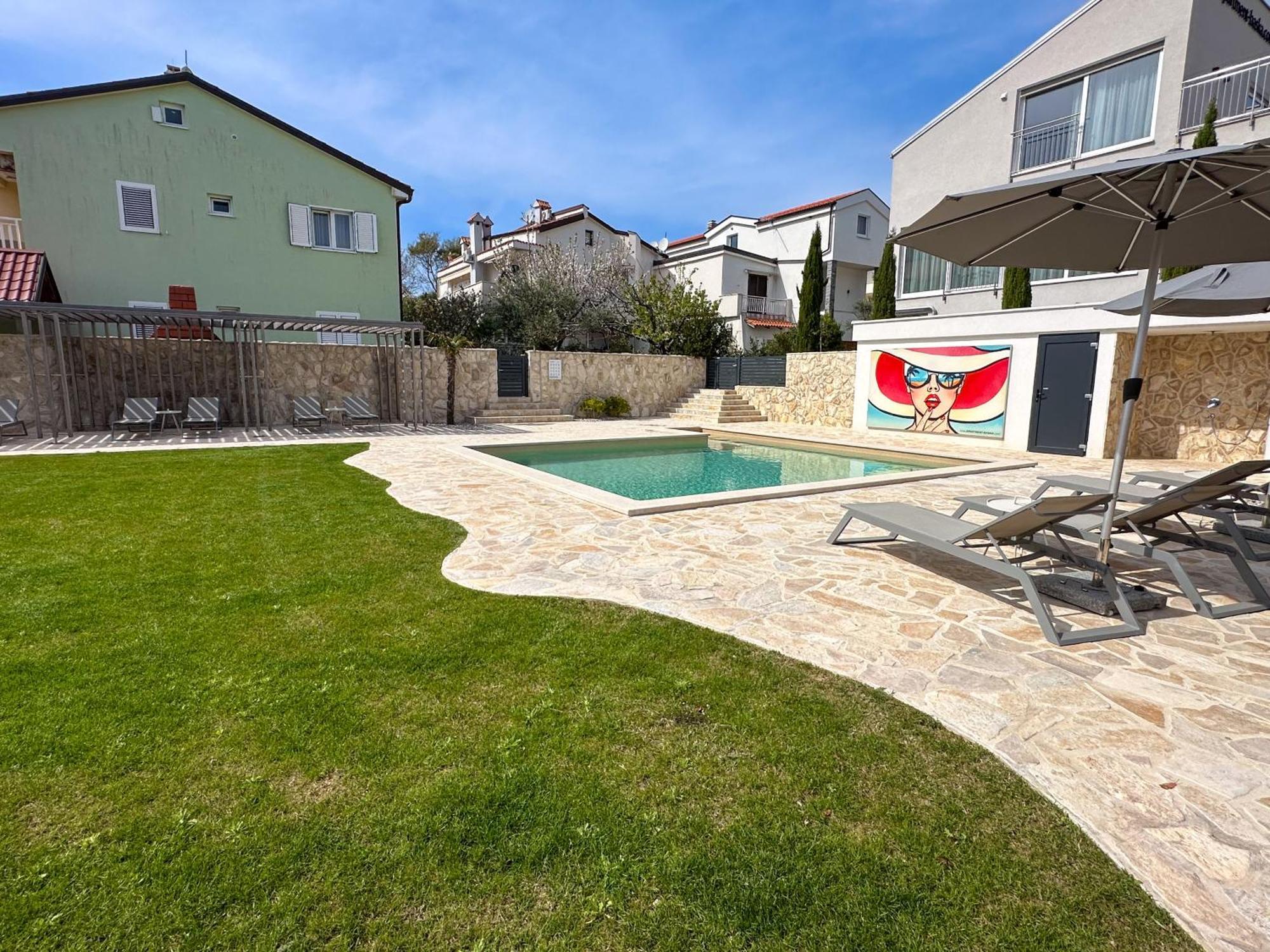 Apartment Baska Mit Poolarea - Krk, Kroatien エクステリア 写真