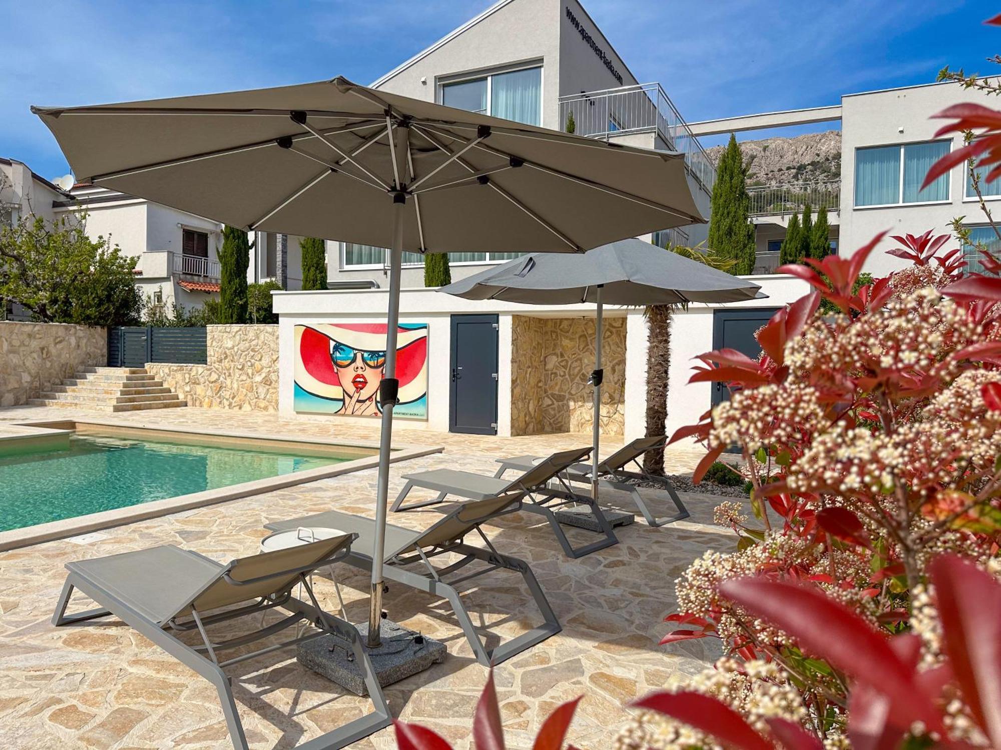 Apartment Baska Mit Poolarea - Krk, Kroatien エクステリア 写真