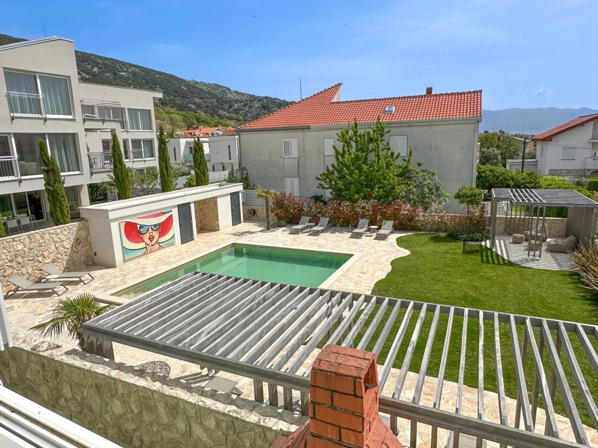 Apartment Baska Mit Poolarea - Krk, Kroatien エクステリア 写真
